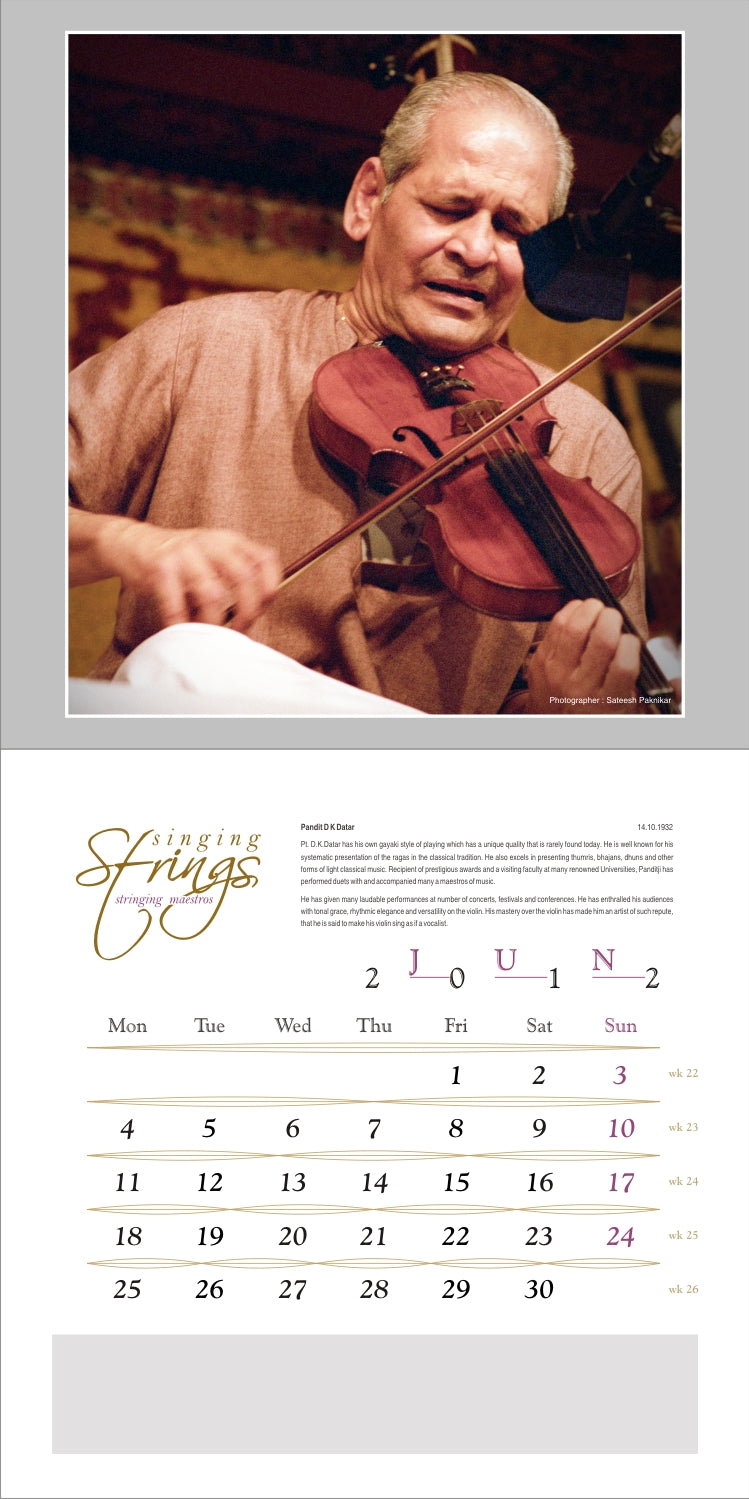 Singing Strings | Collectible Photo Calendar | 2012