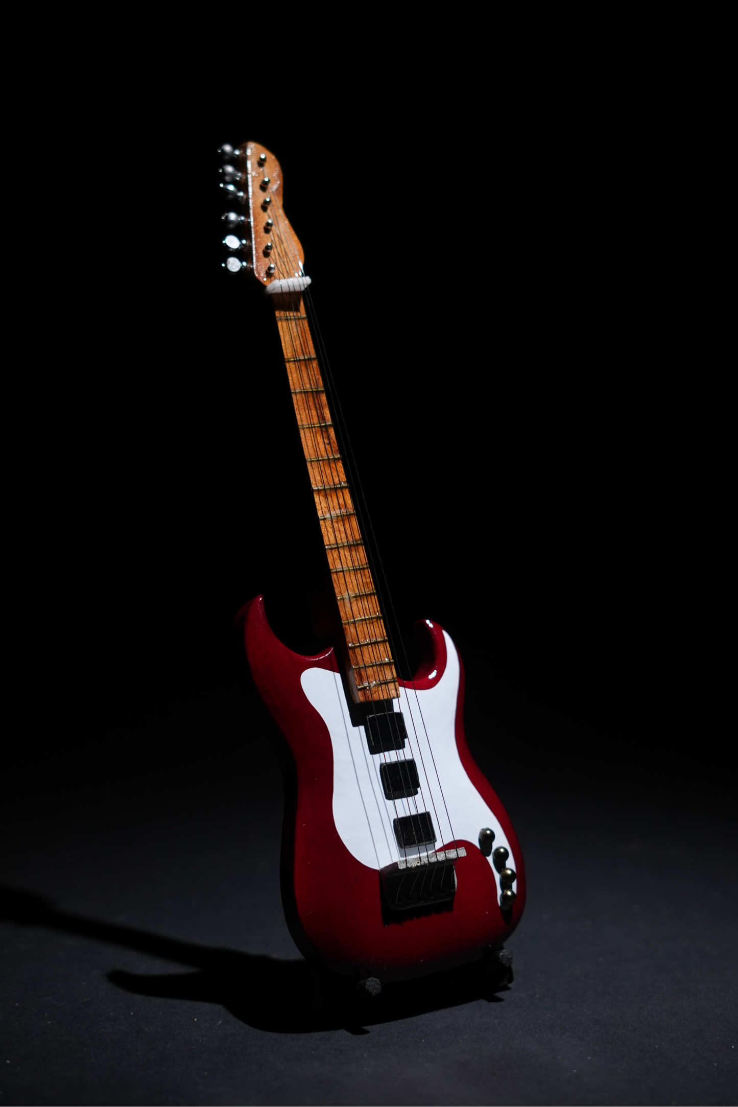 Premium Wooden Miniature - Red Electric Guitar