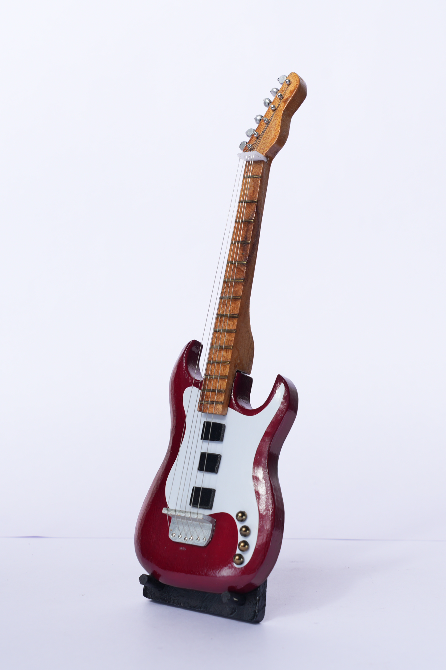 Premium Wooden Miniature - Red Electric Guitar