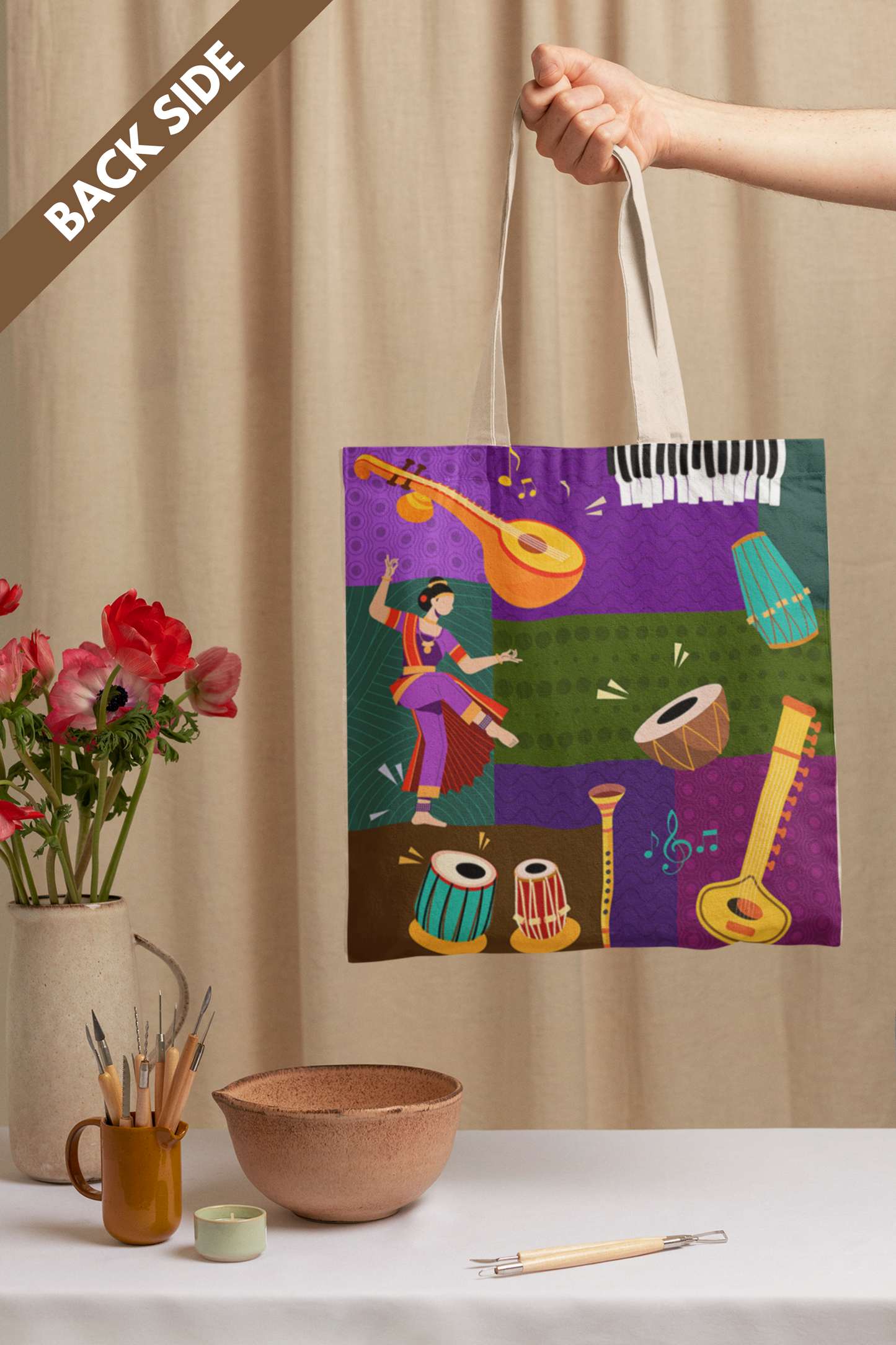 Indian Music Collage | Tote Bag