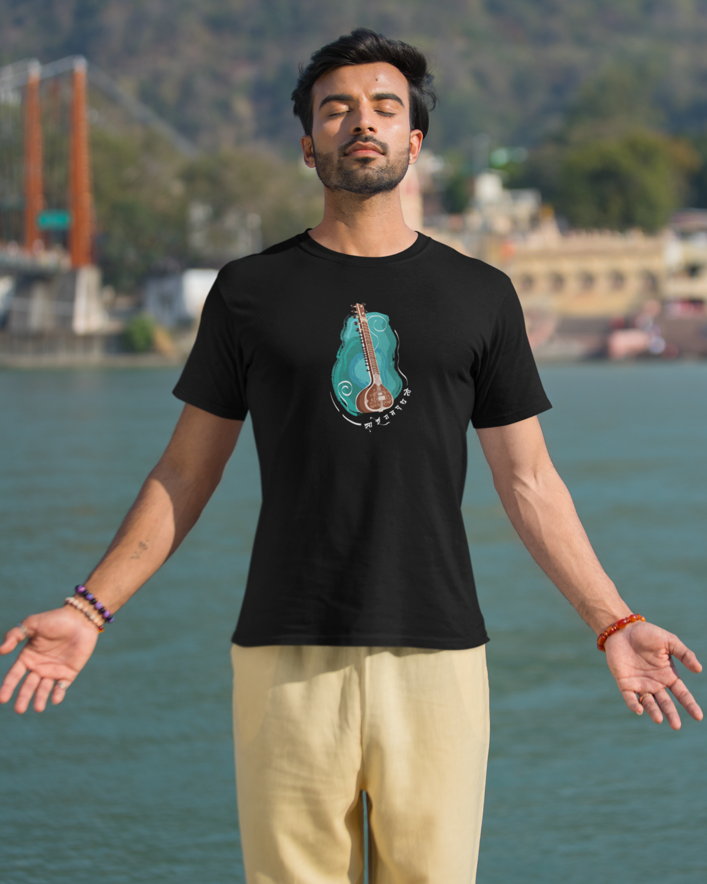 Sitar, strings of serenity | Unisex T-shirt