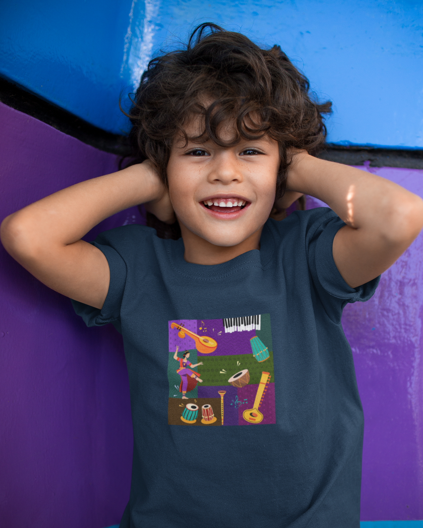 Indian Music Collage | Kids T-shirt