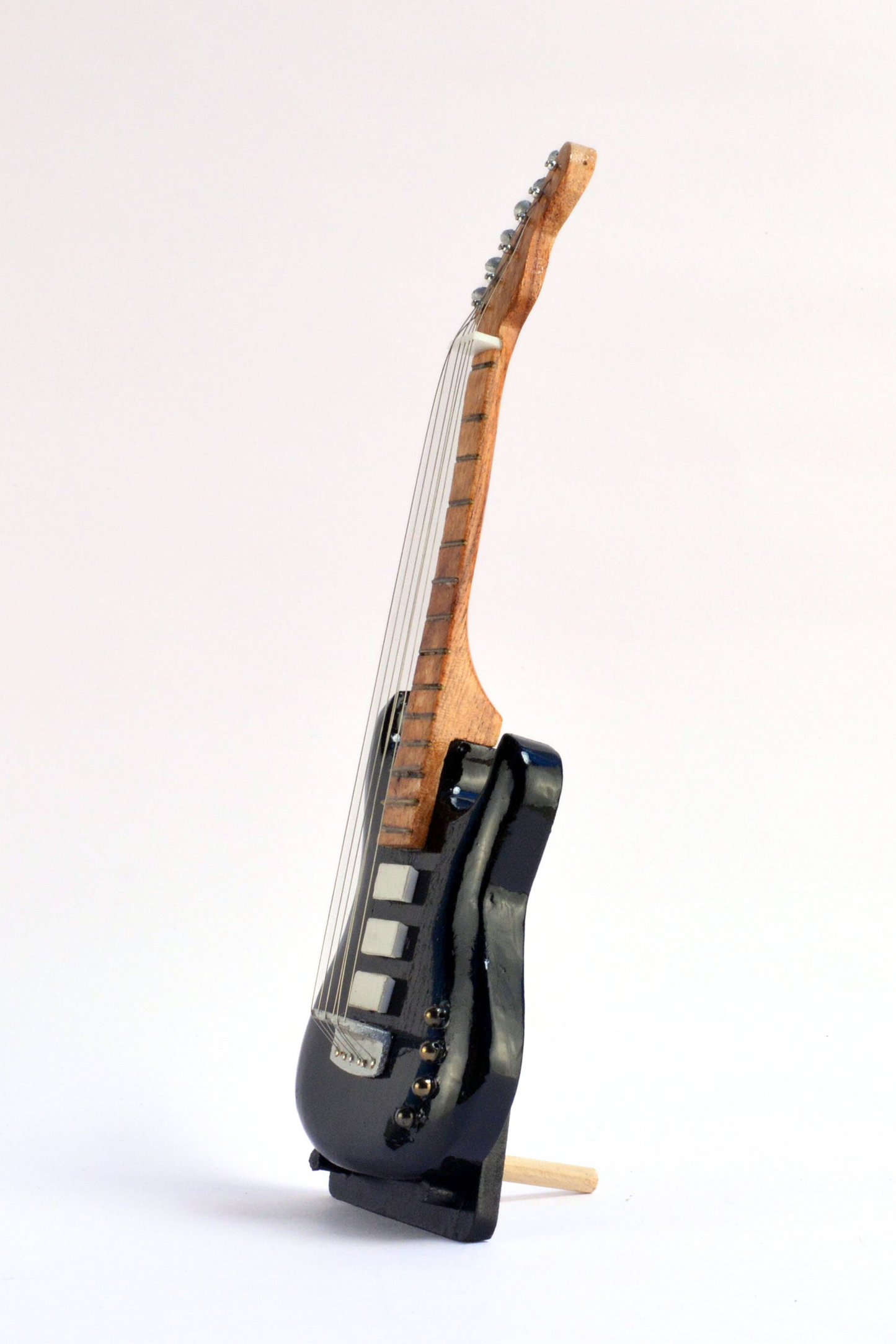 Premium Wooden Miniature - Black Electric Guitar