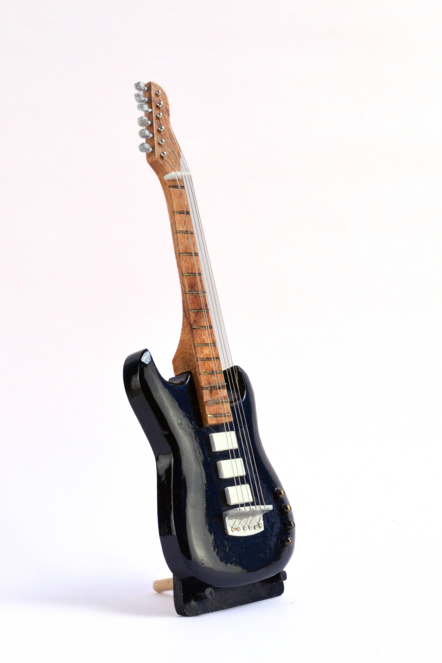 Premium Wooden Miniature - Black Electric Guitar