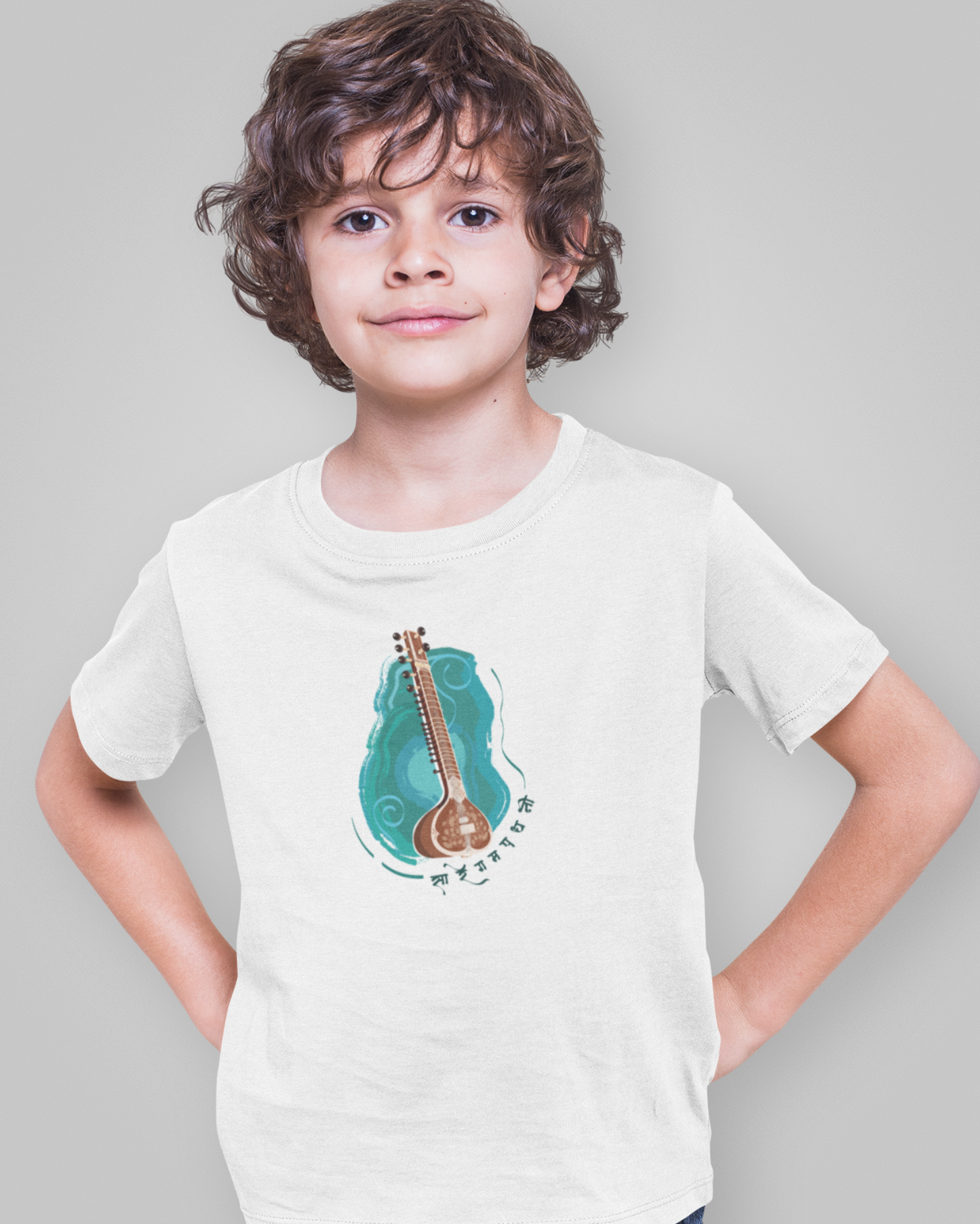 Sitar, string of serenity | Kids T-shirt